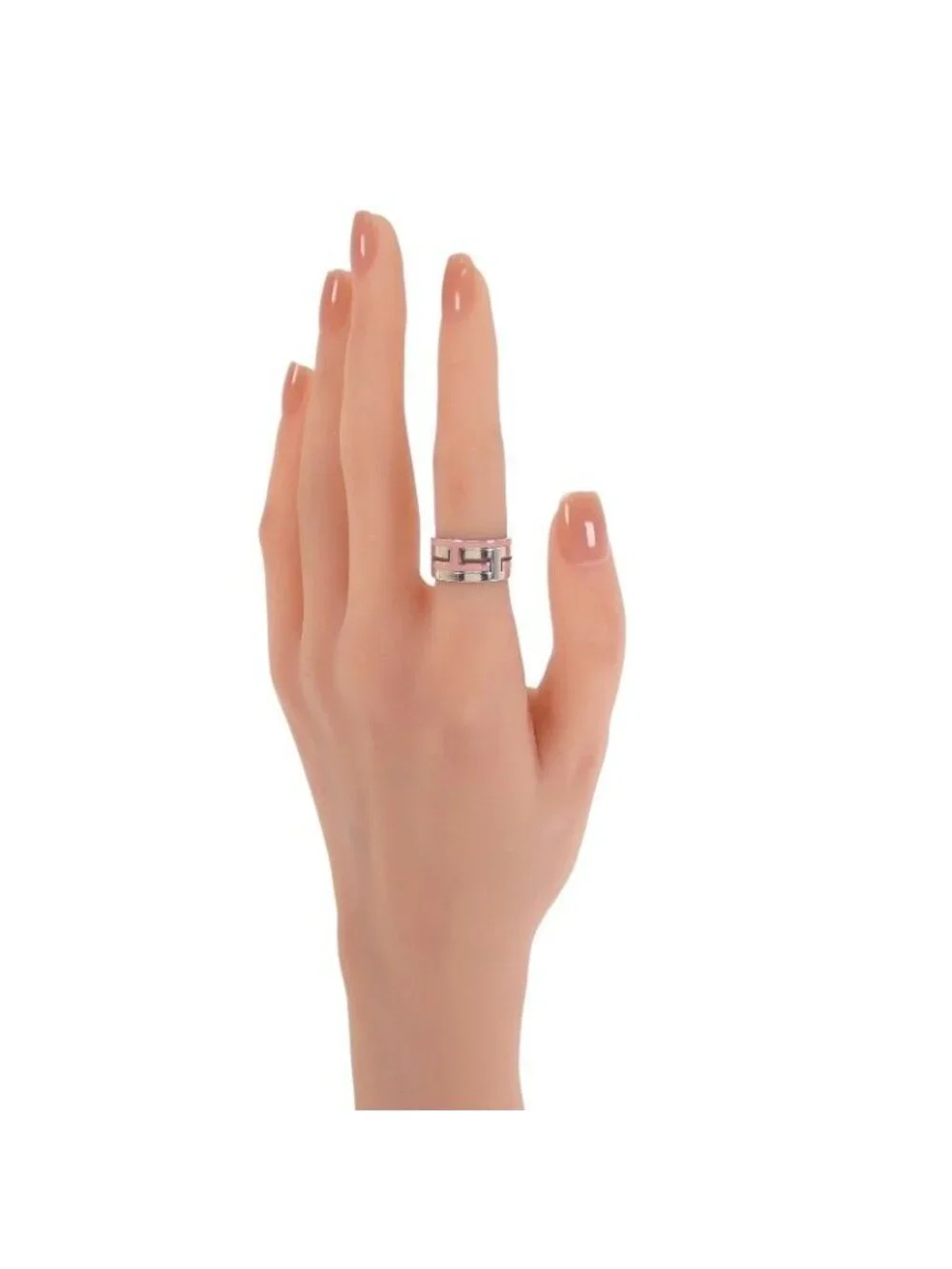 Hermes Move Ash Ring 925 Sterling Silver Pink 51